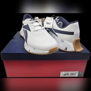 Reebok Zig Dynamica 2.0 CL Running Shoes "White Vector Navy/Gum" Size 12